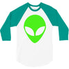 uomo alieno ufo stampa verde fluo divertente mitiche 3/4 Sleeve Shirt