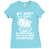 my body is a temple in which a lot of pigs have been sacificed Ladies Fitted T-Shirt