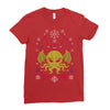 Merry Cthulhu Christmas Ugly Cool T shirts Ladies Fitted T-Shirt