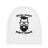 real man dont shave Baby Beanies