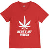 Support Lung Cancer Awareness With A White Cannabis Leaf V-Neck Tee