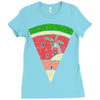 watermelon and beach Ladies Fitted T-Shirt