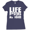ow life begins at 18 meters Ladies Fitted T-Shirt