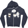 coffee that's always late Zipper Hoodie