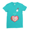 Mom and Baby are Connected to the Heart Ladies Fitted T-Shirt