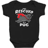 rescued by pug Baby Bodysuit