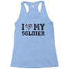 i love my soldier navy camouflage Racerback Tank