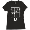 guitar shirts f chord Ladies Fitted T-Shirt