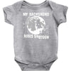 my dachshund rides shotgun Baby Bodysuit