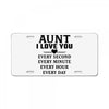 I Love You Aunt License Plate