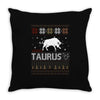 santa taurus christmas ugly t shirts Throw Pillow