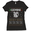 santa gemini christmas ugly t shirts Ladies Fitted T-Shirt