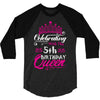 Celebrating With the 5th Birthday Queen 3/4 Sleeve Shirt