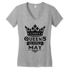 Queens Are Born In May Women's V-Neck T-Shirt