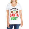 working on my santa body Ladies Curvy T-Shirt
