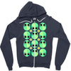 sad alien and daisy nineties grunge pattern Zipper Hoodie