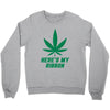 Support Liver Cancer Awareness With A Emerald Cannabis Leaf Crewneck Sweatshirt