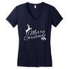 merry christmas flower Women's V-Neck T-Shirt