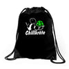 chillkr&ouml;te  fun kult shit bong marihuana joint smoke weed punk gras Drawstring Bags