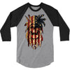 skull us flag 3/4 Sleeve Shirt