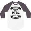 Premium Vintage 1974 3/4 Sleeve Shirt