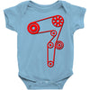 strap of the distribution of the engine Baby Onesie
