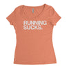 running sucks   humor exercise running gym marathon runner workout tee Women's Triblend Scoop T-shirt