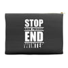 stop snow pression end winter funny Accessory Pouches