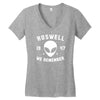 roswell 1947 we remember alien Women's V-Neck T-Shirt