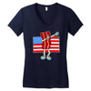 bacon american flag dab Women's V-Neck T-Shirt