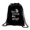 you stole my heart 4 Drawstring Bags