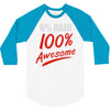 zero hair 100 awesome 3/4 Sleeve Shirt