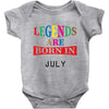 legends are born july Baby Bodysuit