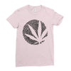 cannabis fingerprinting (black) Ladies Fitted T-Shirt