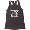 save the turtle Racerback Tank