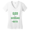 blessed god by spoiled by my husband protected by both Women's V-Neck T-Shirt