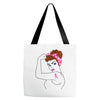breast cancer girl power Tote Bags