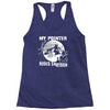 my pointer rides shotgun Racerback Tank
