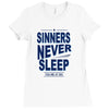 official t shirt mens you me at six sinners never sleep big all sizes Ladies Fitted T-Shirt