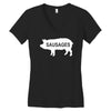 pig sausages funny Women's V-Neck T-Shirt