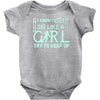 i ski like a girl Baby Onesie