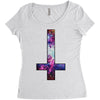 inverted galaxy cross funny  religion banter space fashion new Women's Triblend Scoop T-shirt