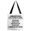 Smartass October Girl Tote Bags