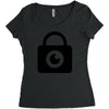 padlock eye Women's Triblend Scoop T-shirt