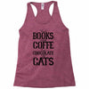 read books drink coffee eat chocolate pet cats Racerback Tank