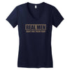 real men hunt for their food father's day hunting fishing funny Women's V-Neck T-Shirt