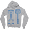 sketch of piston Zipper Hoodie