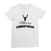 buck merry christmas Ladies Fitted T-Shirt
