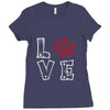 love paw rhinestud Ladies Fitted T-Shirt