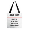 June Girl Tote Bags
